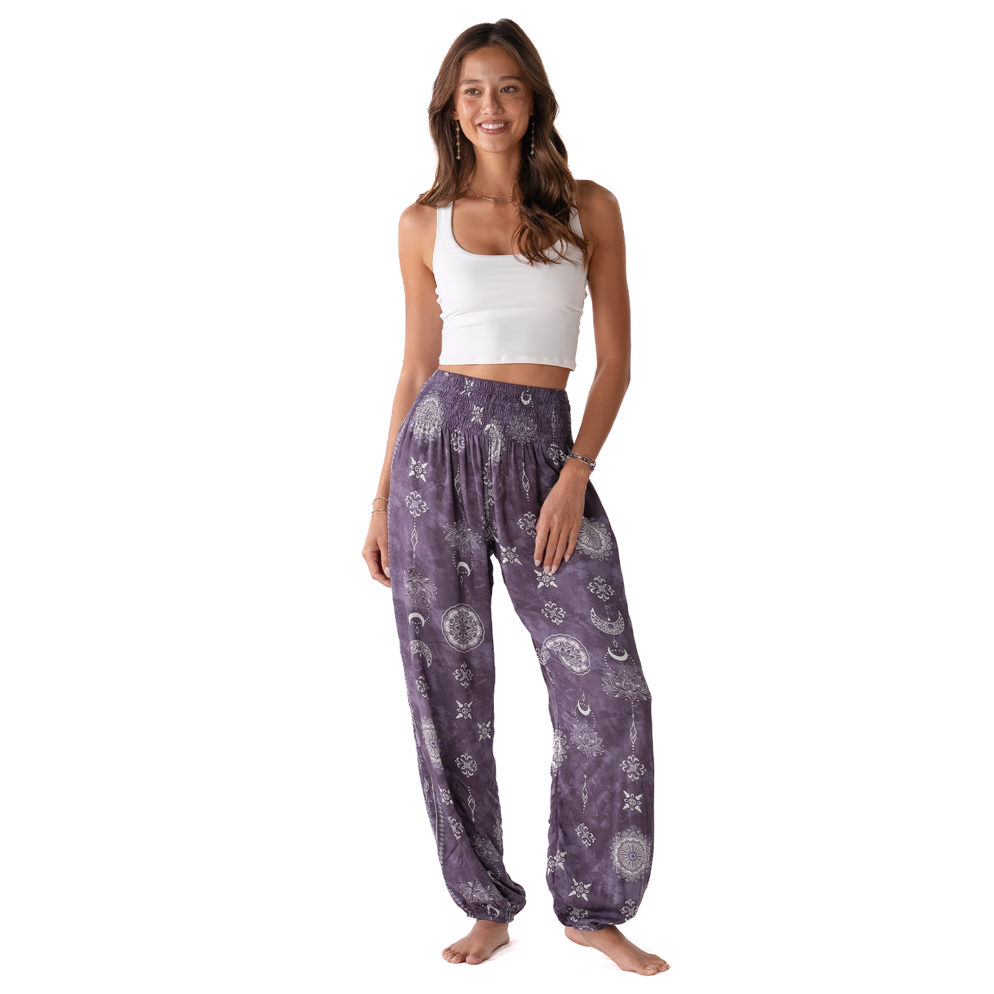 Mystic Plum Harem Pants with Pockets