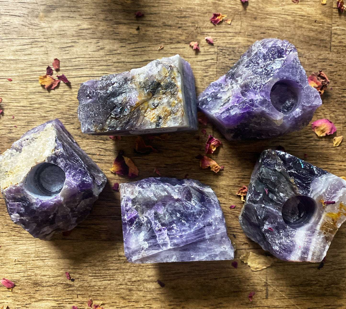 Gemstone Ritual Candle Holder | Amethyst