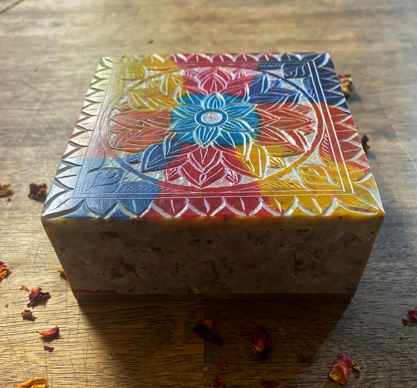 Mandala Soapstone Box