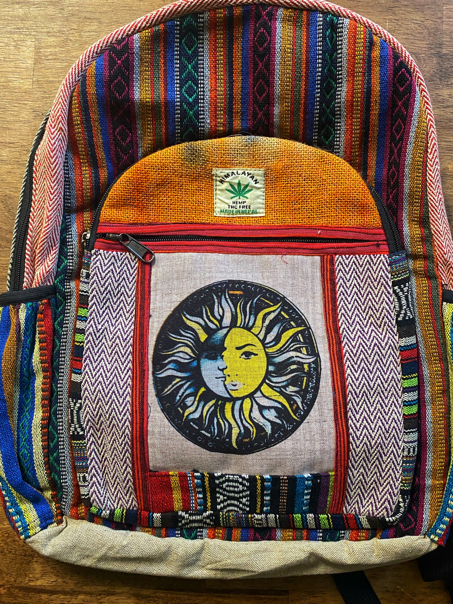 Hemp Backpack with printed design | Large