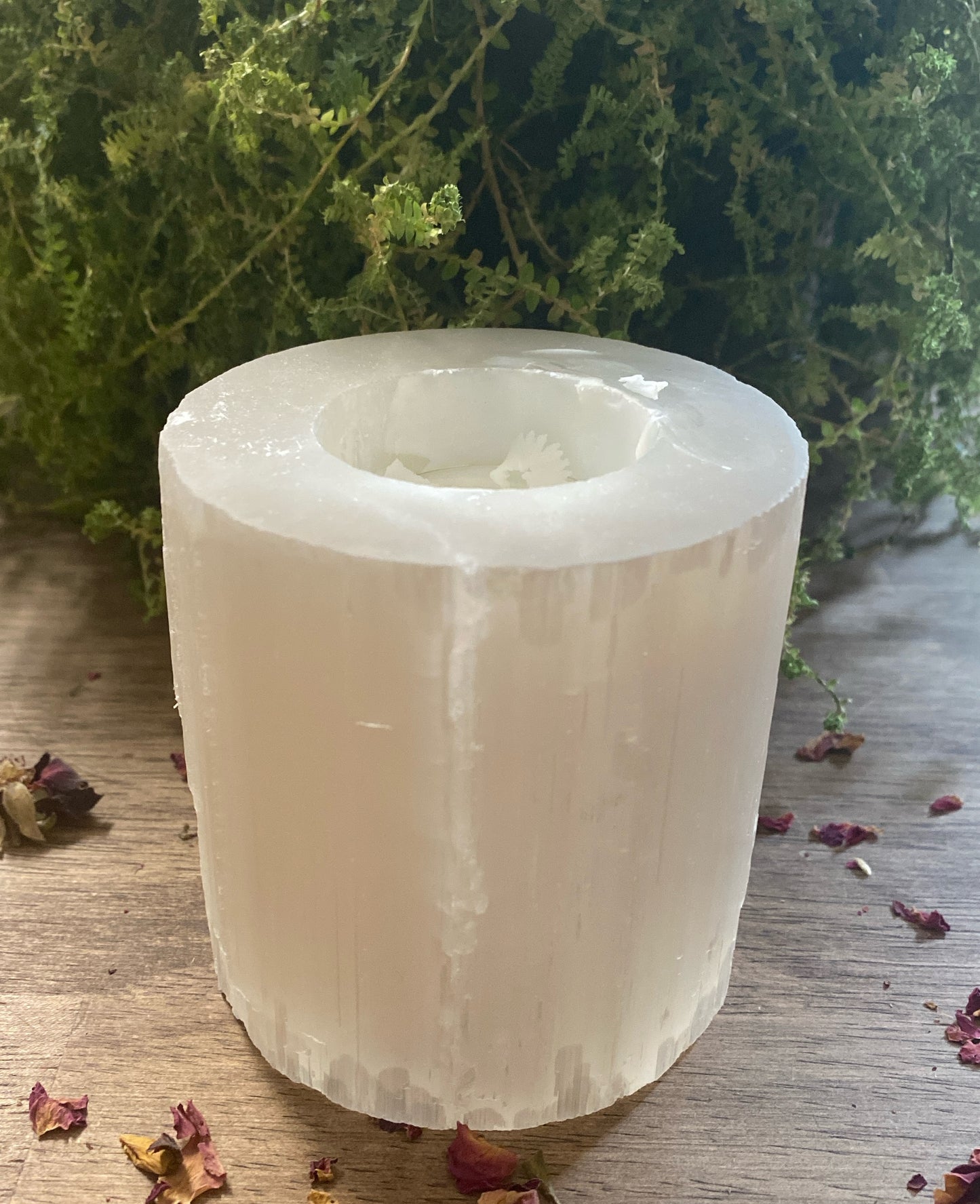 Selenite Candle Holder 3"