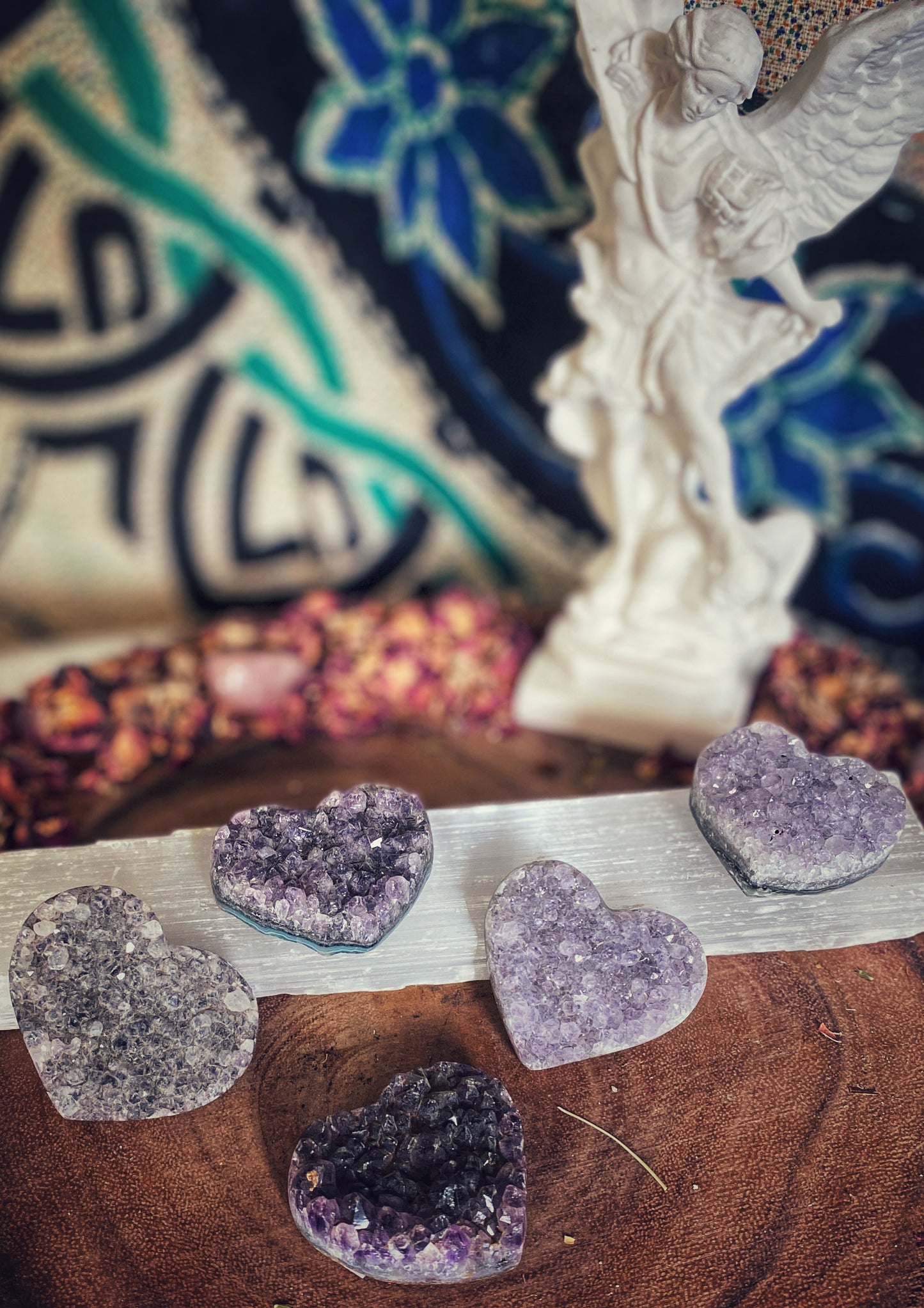 💜Polished Amethyst Druse Heart💜