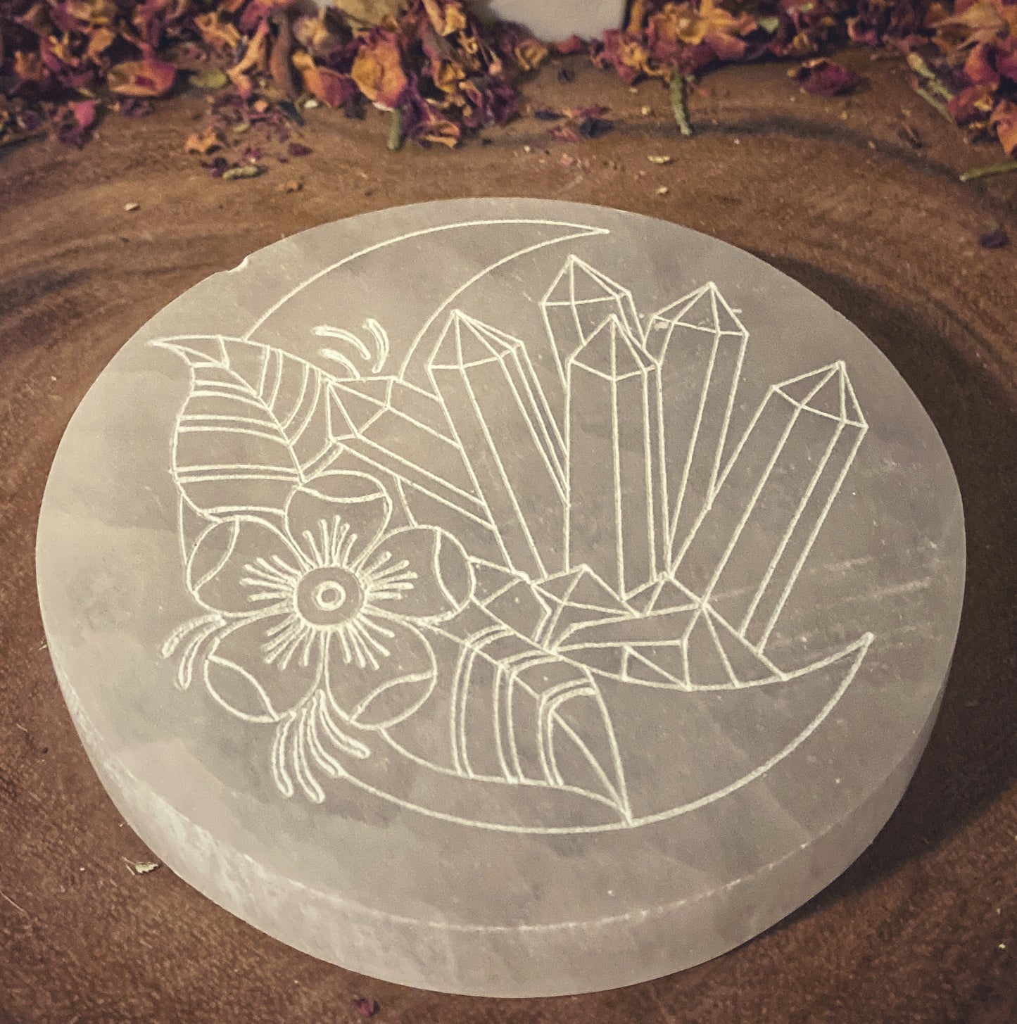 Engraved Selenite Plate