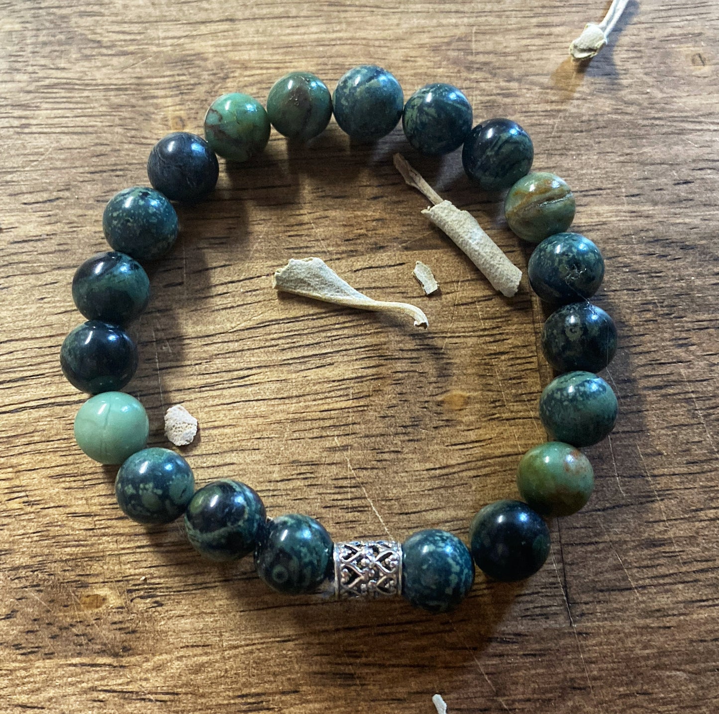 π Green jasper bracelet π Sterling silver
