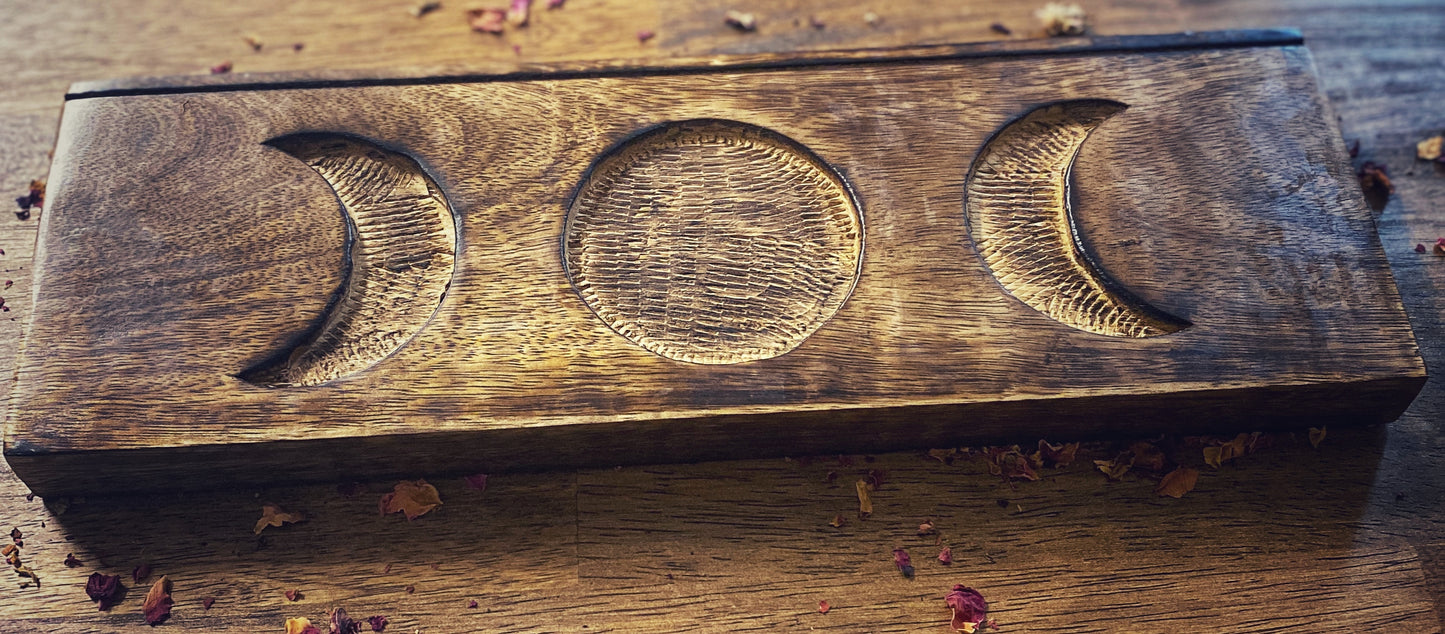 ✨Wooden Tarot Card Holder | Triple Moon