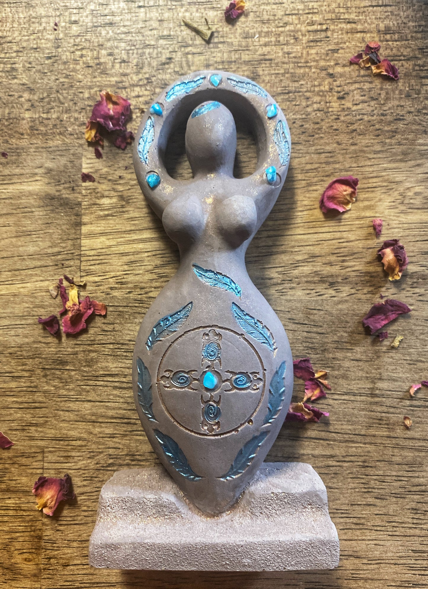 Gypsum Cement Shaman Goddess Figurine