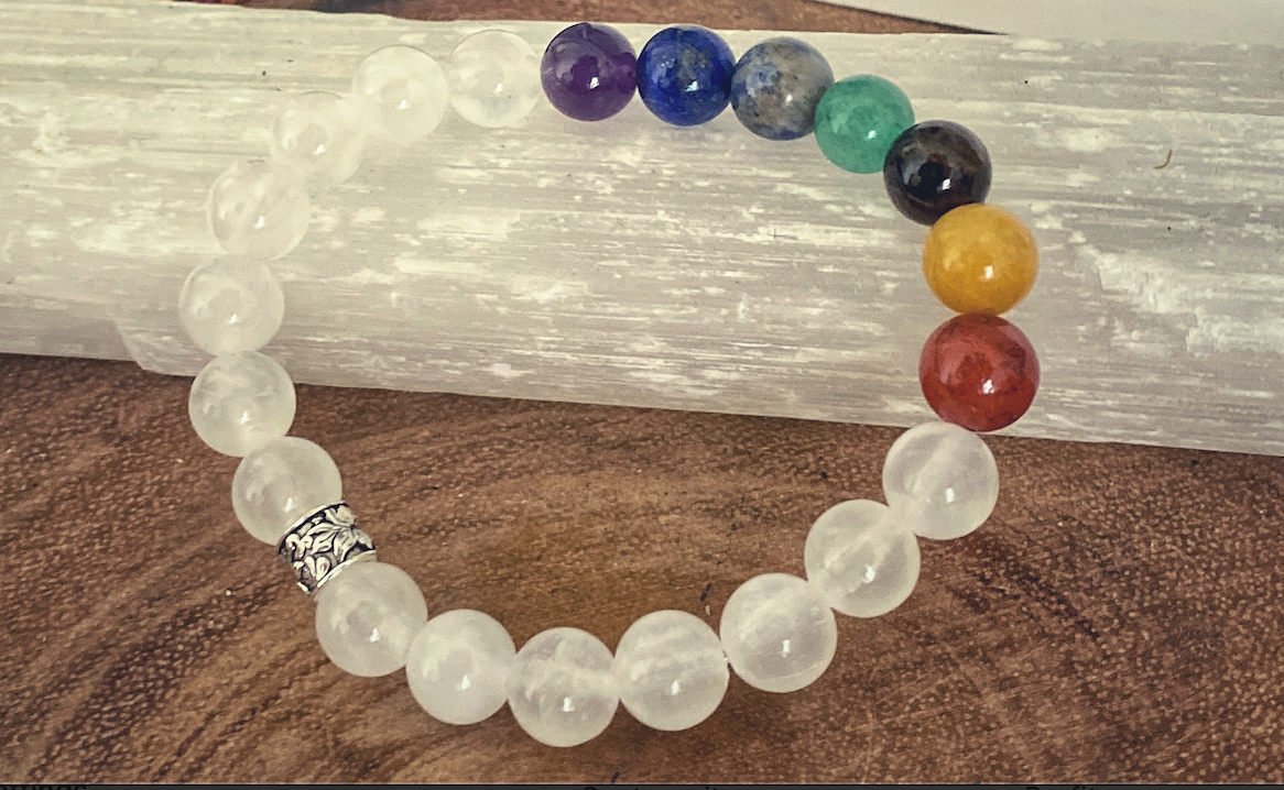 🪷Chakra Energy Gemstone Bracelet 🪷 Sterling silver