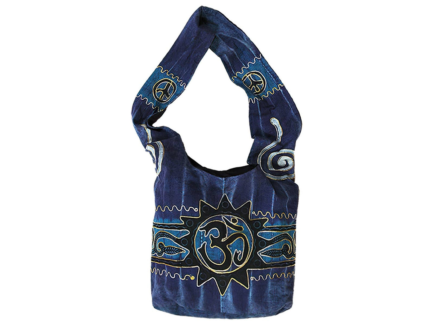 GOOD VIBES PRINTED & EMBROIDERED COTTON SHOULDER BAG