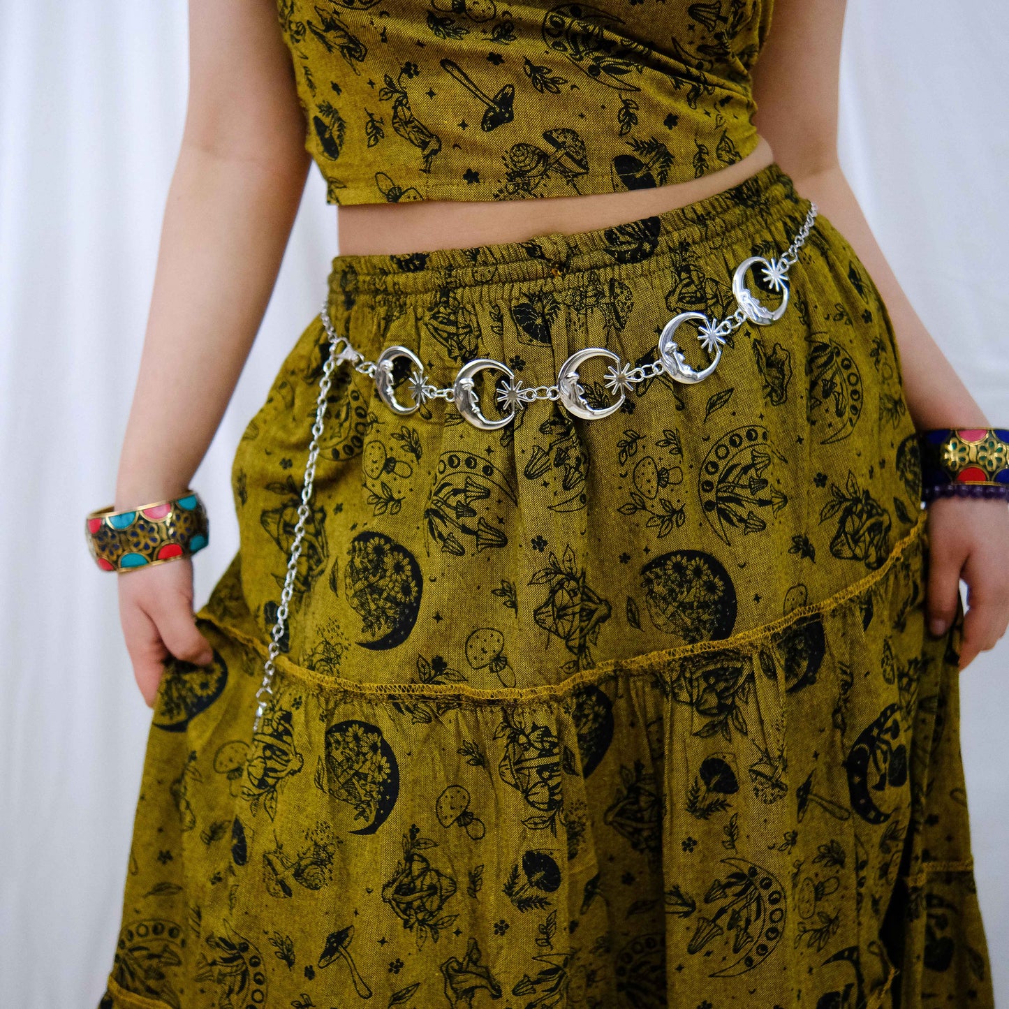 Whimsical Wicca Boho Moon Waist Chain Belt