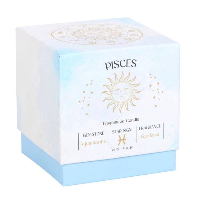 Pisces Gardenia Zodiac Crystal Candle