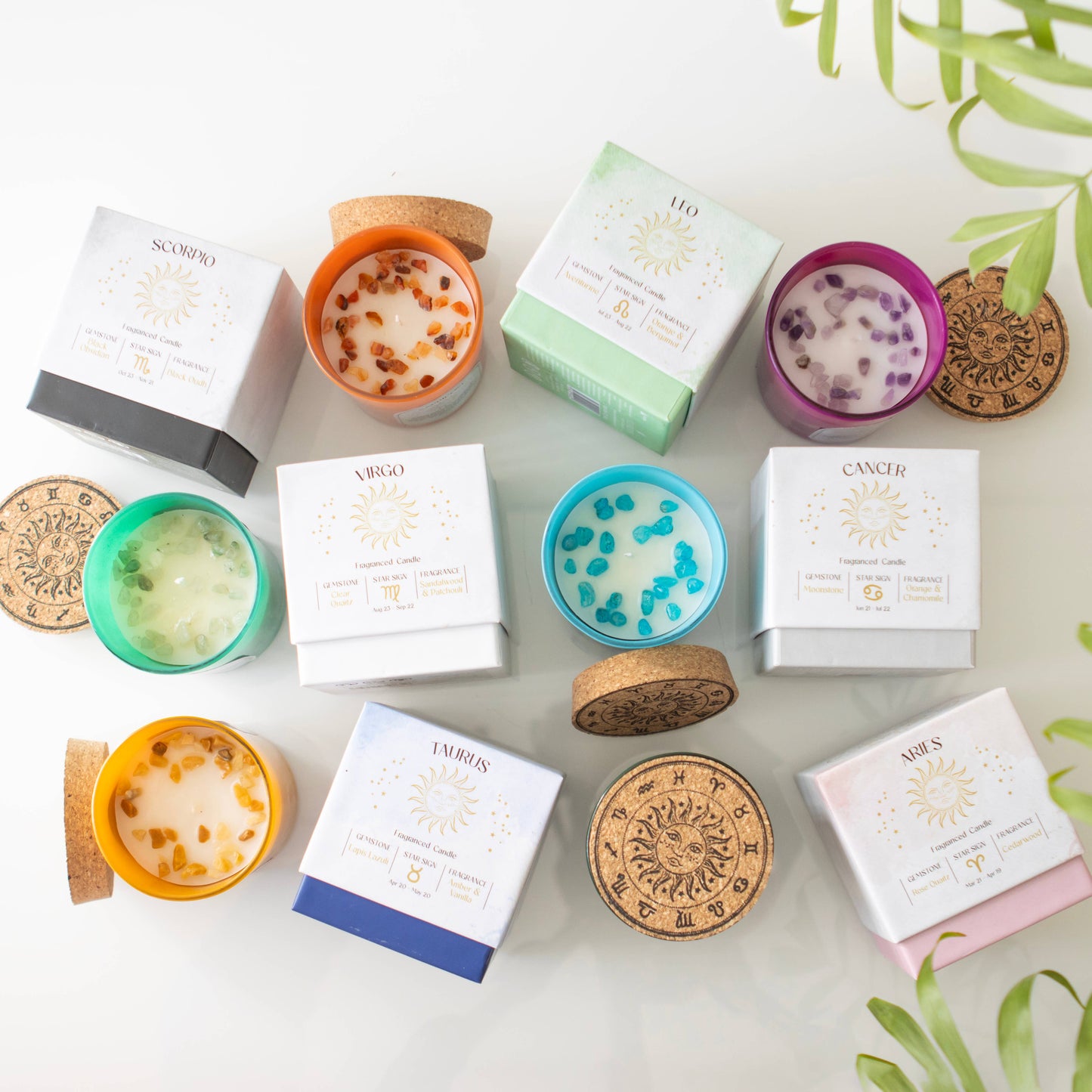 Virgo Sandalwood & Patchouli Zodiac Crystal Candle