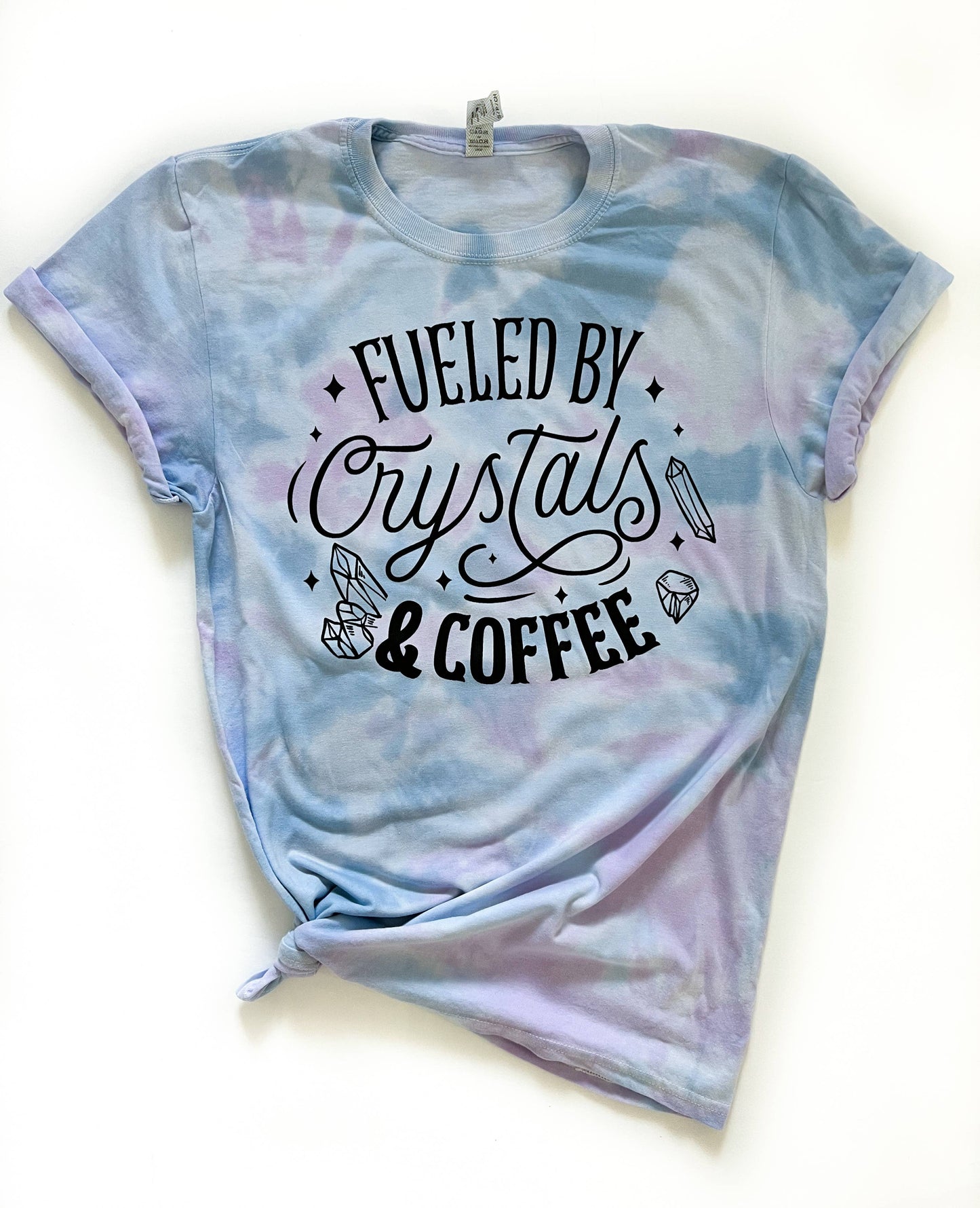 Fueled By Coffee and Crystals Tie Dye Tee