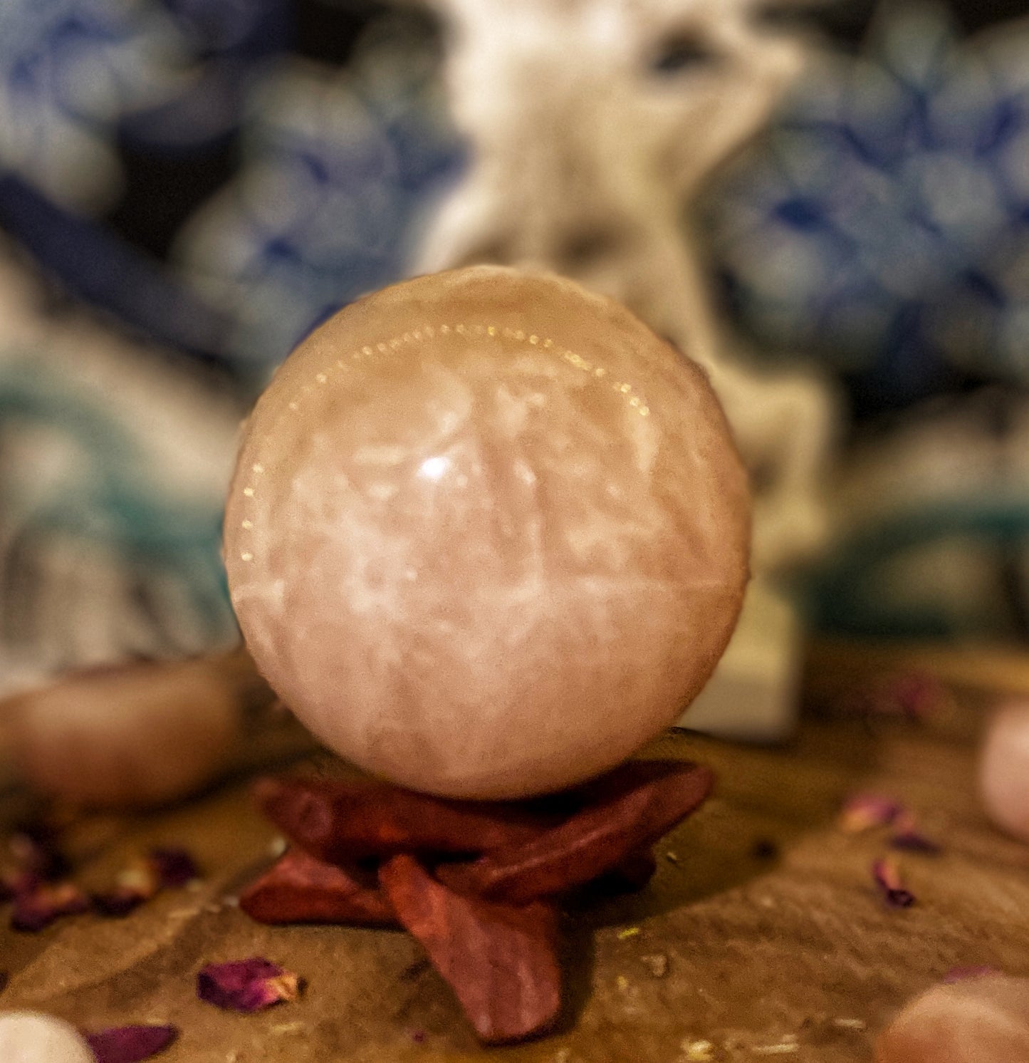 💕Polished Rose quartz sphere ( medium)