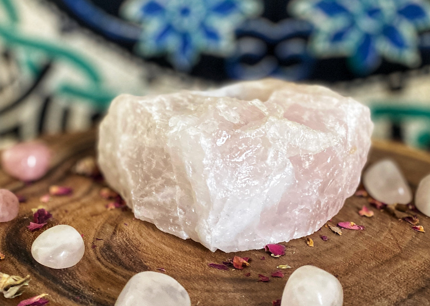 🌹Rose quartz candle holder