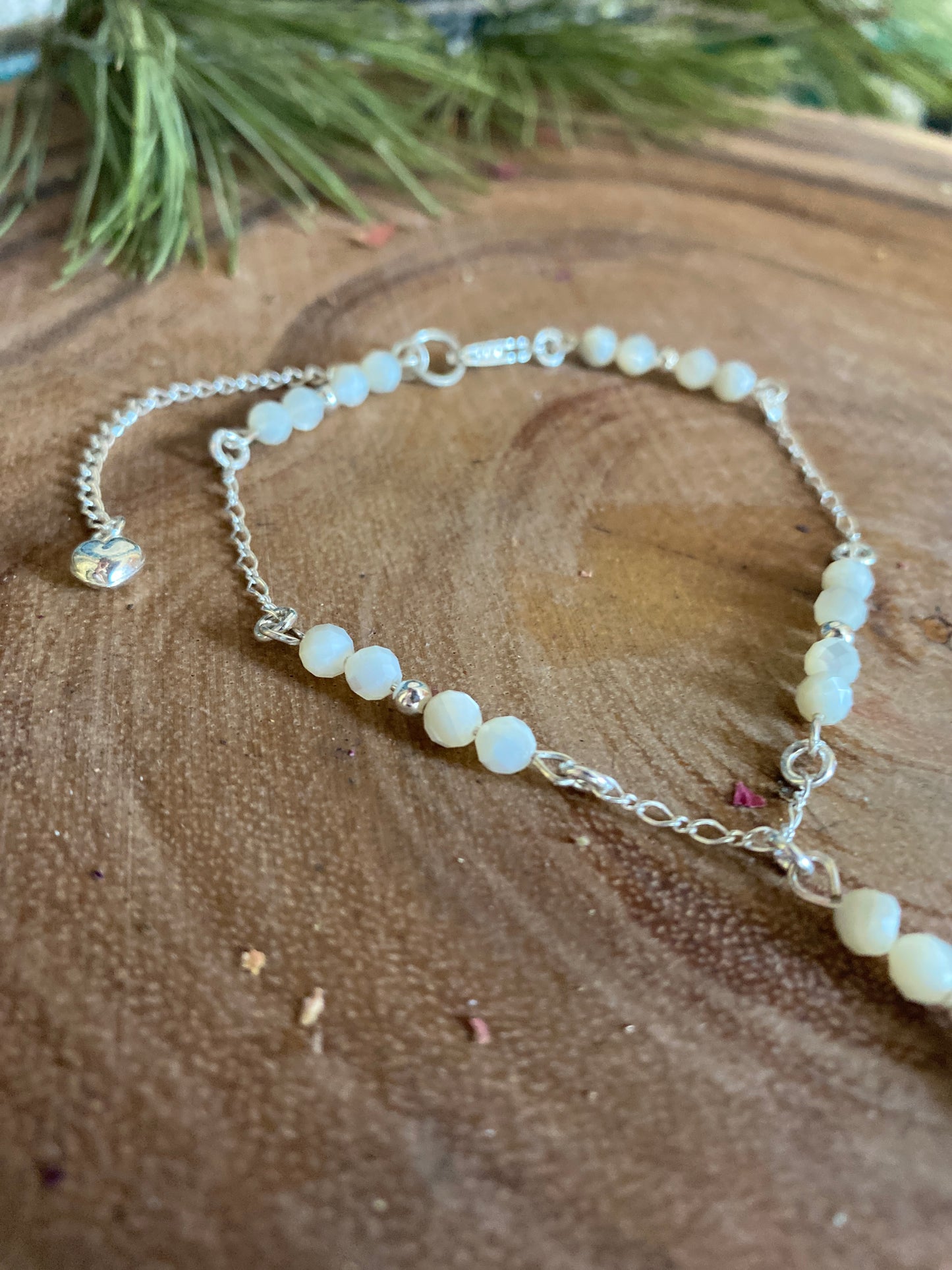 🤍Mother of pearl hand-chain- Sterling silver