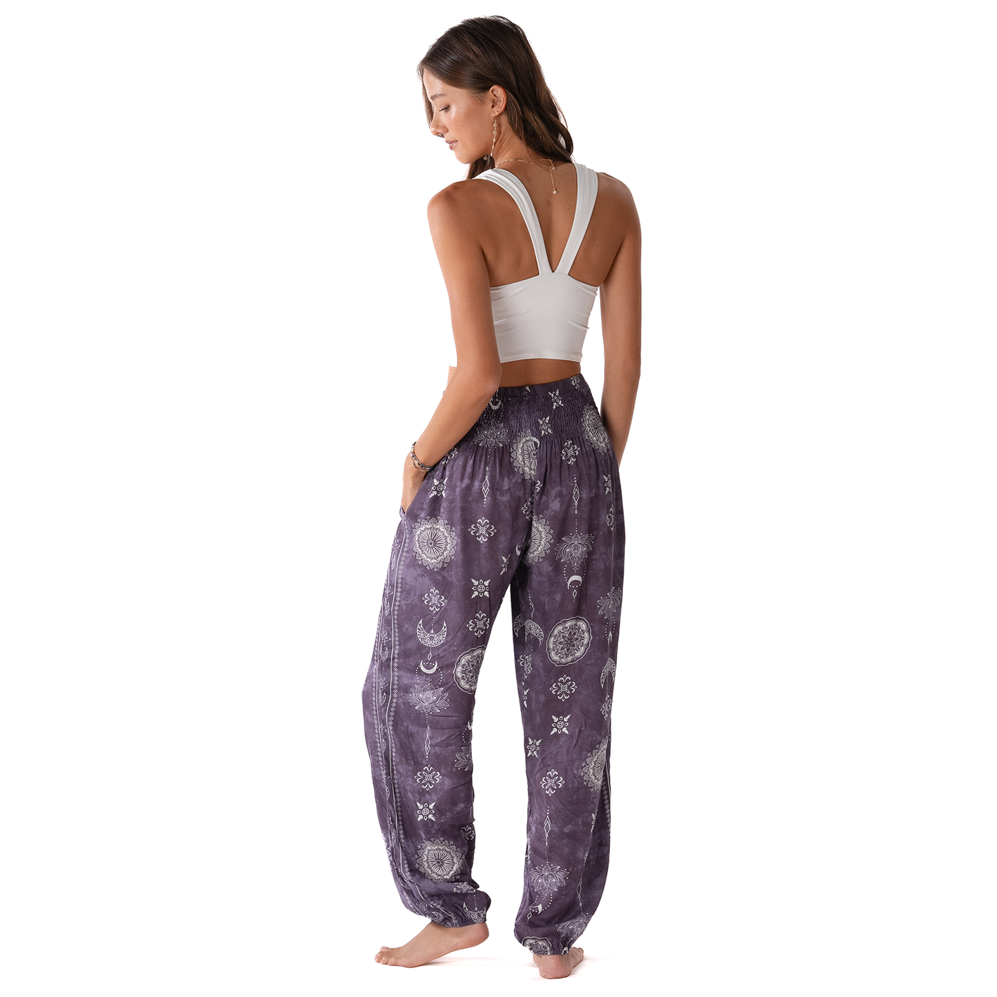 Mystic Plum Harem Pants with Pockets