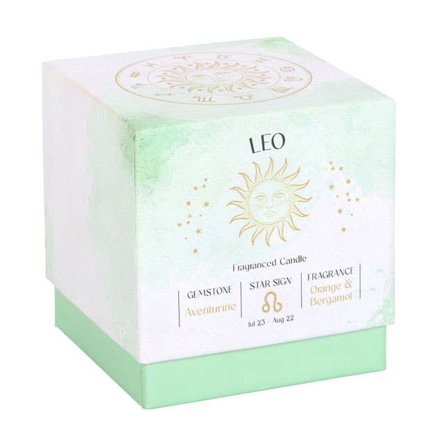 Leo Orange & Bergamot Zodiac Crystal Candle