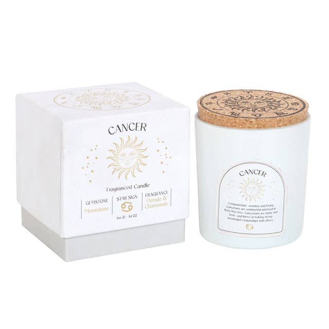 Cancer Orange & Chamomile Zodiac Crystal Candle