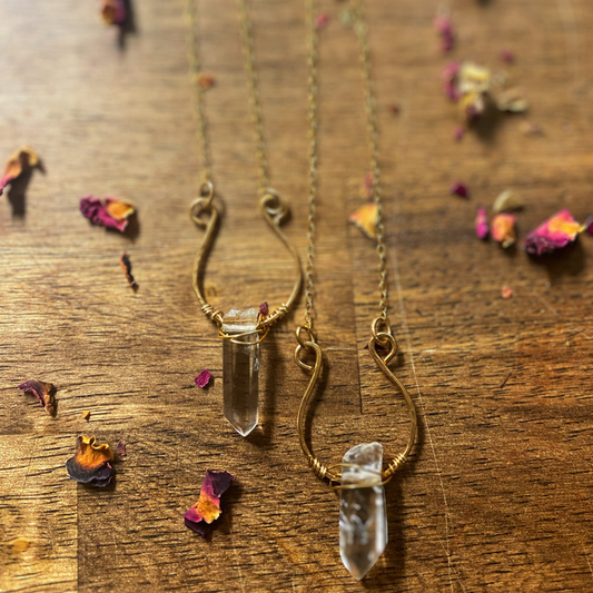 Dainty Clear Quartz Chain | Gold-filled