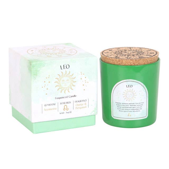 Leo Orange & Bergamot Zodiac Crystal Candle