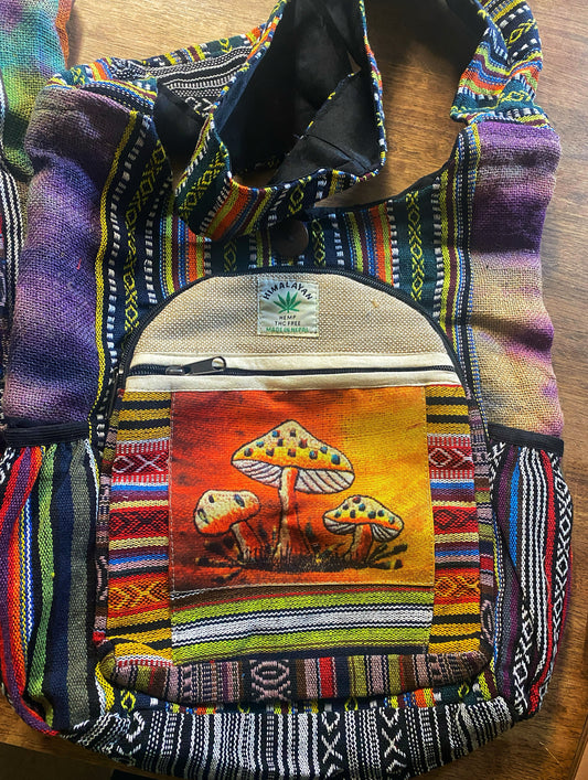 Tie-Dye Mushroom Hemp Sling Bag