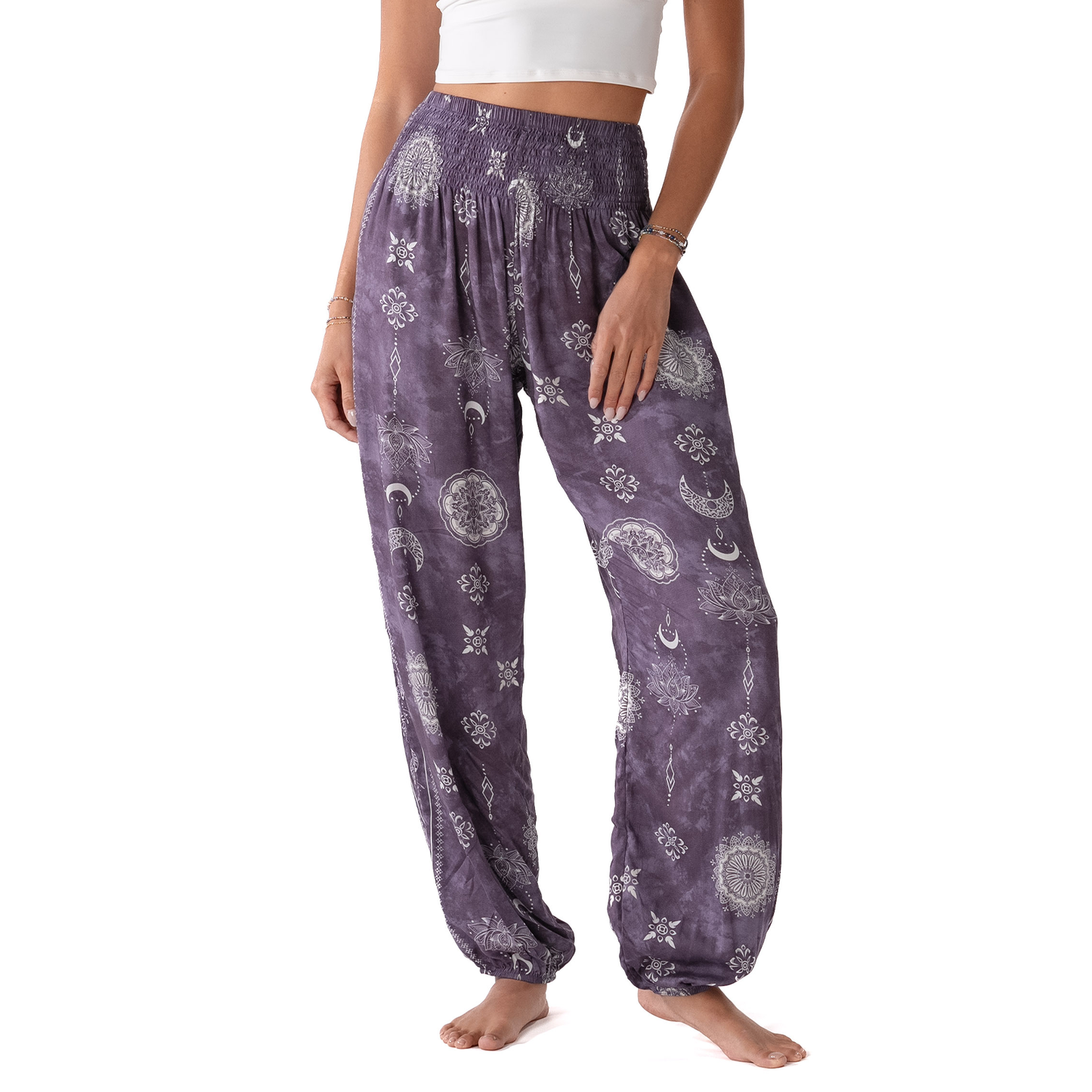 Mystic Plum Harem Pants with Pockets