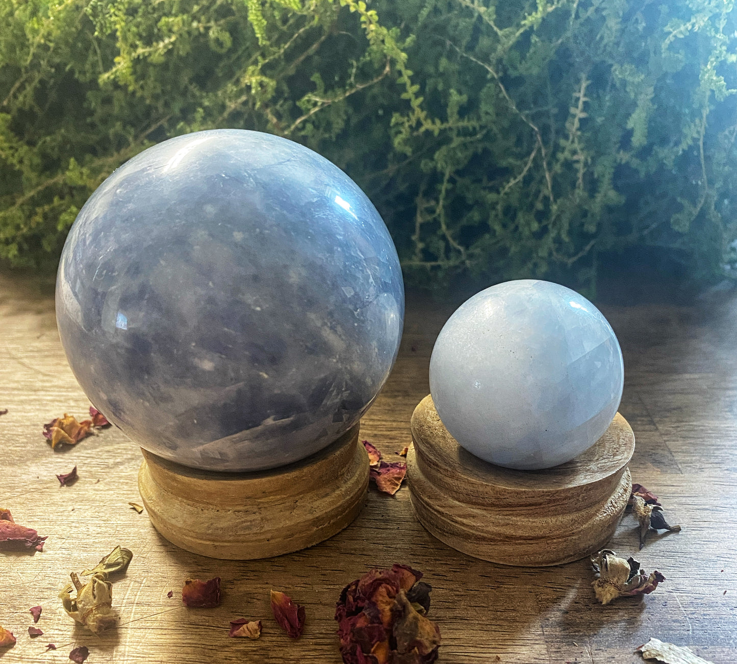 Blue Calcite Polished Spheres