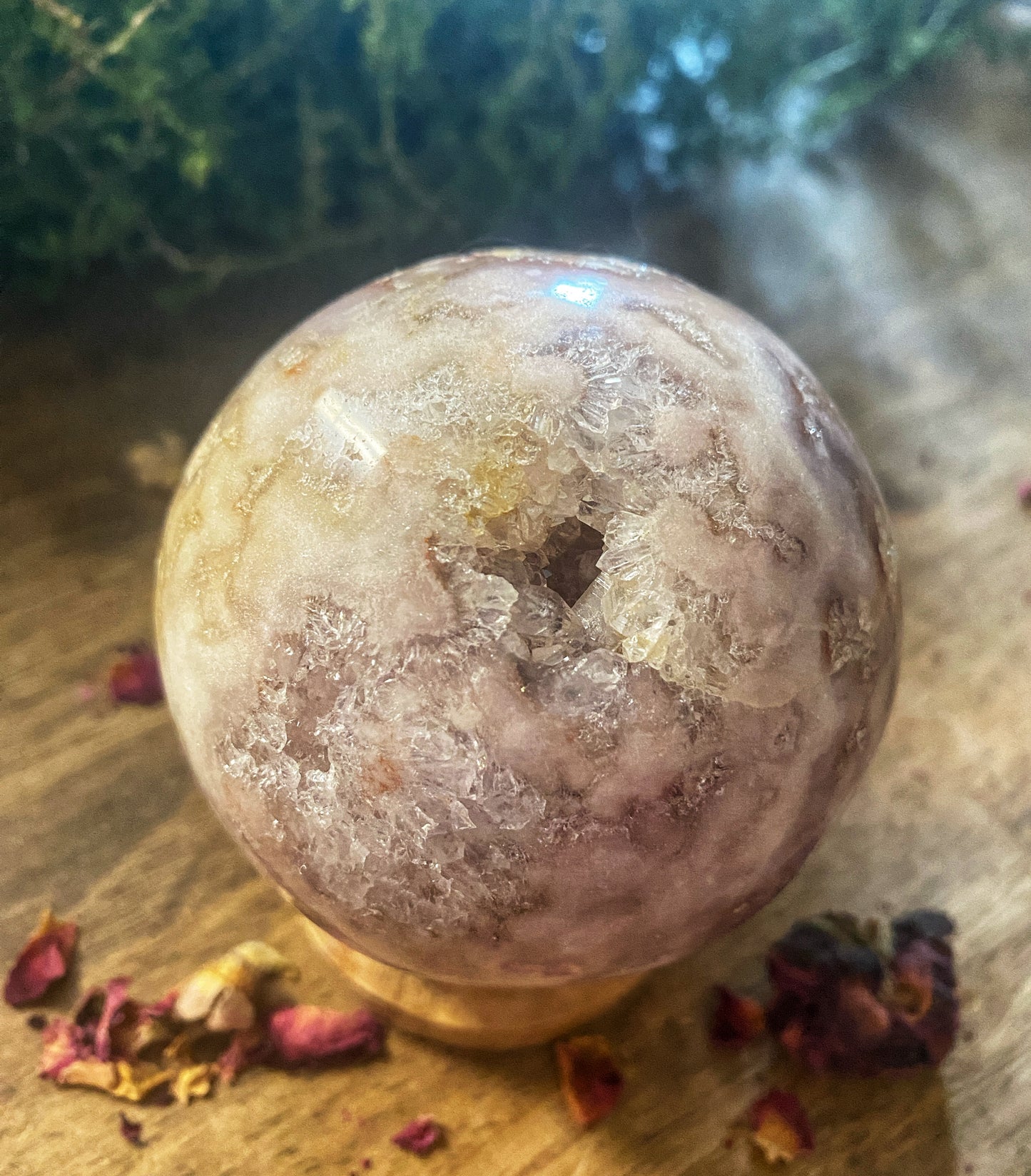 Pink Amethyst Druzy Sphere - Polished