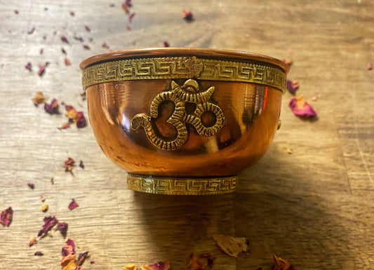 OM Copper Offering Bowl/ Incense Burner