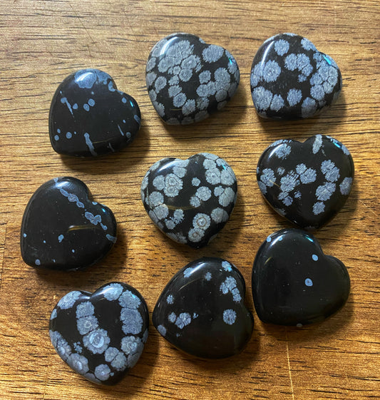 Snowflake Obsidian Heart