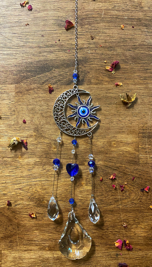 SUN & MOON EVIL EYE SUNCATCHER
