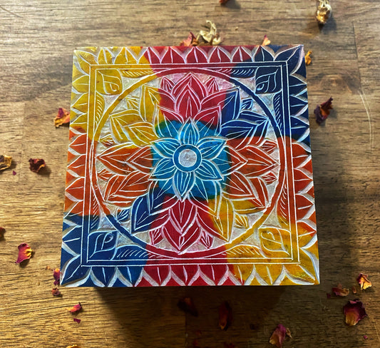 Mandala Soapstone Box