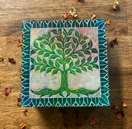 Tree Of Life Soapstone Box