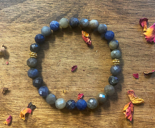 Blue Sapphire Gemstone Bracelet | Gold-filled