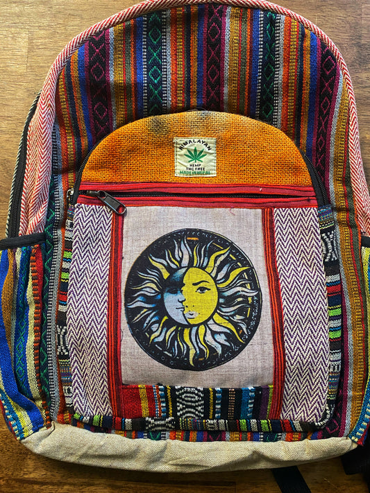 Hemp Backpack with printed design | Large