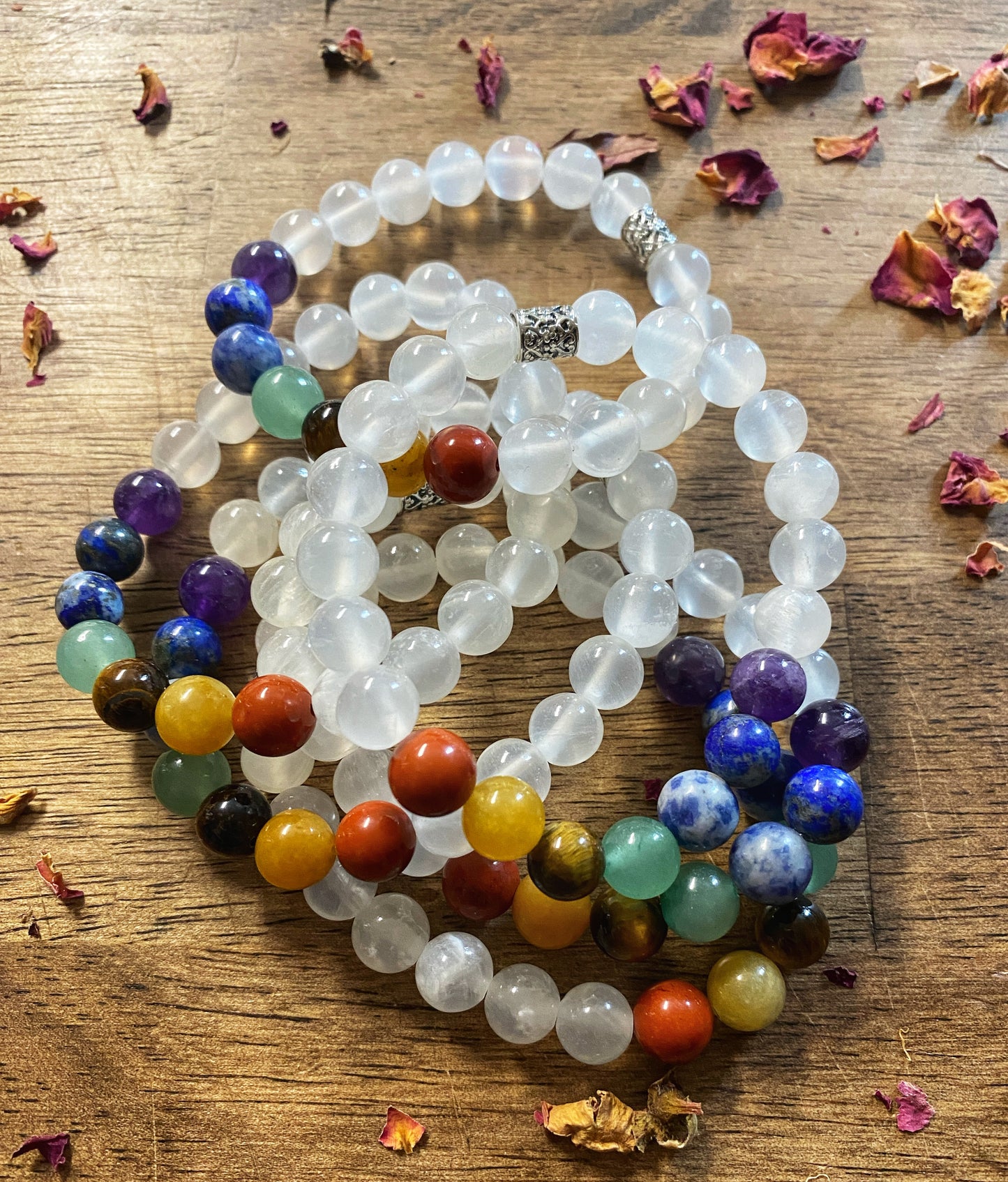 🪷Chakra Energy Gemstone Bracelet 🪷 Sterling silver
