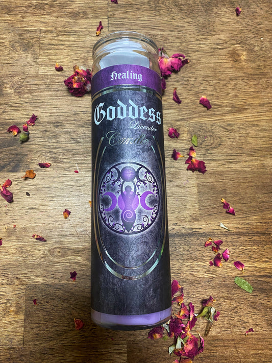 7-Day Glass Ritual Candle | Goddess | Lavender
