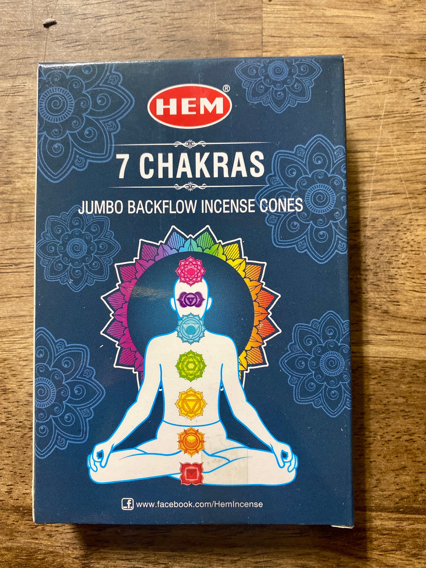 HEM 7 Chakra Backflow Incense Cones