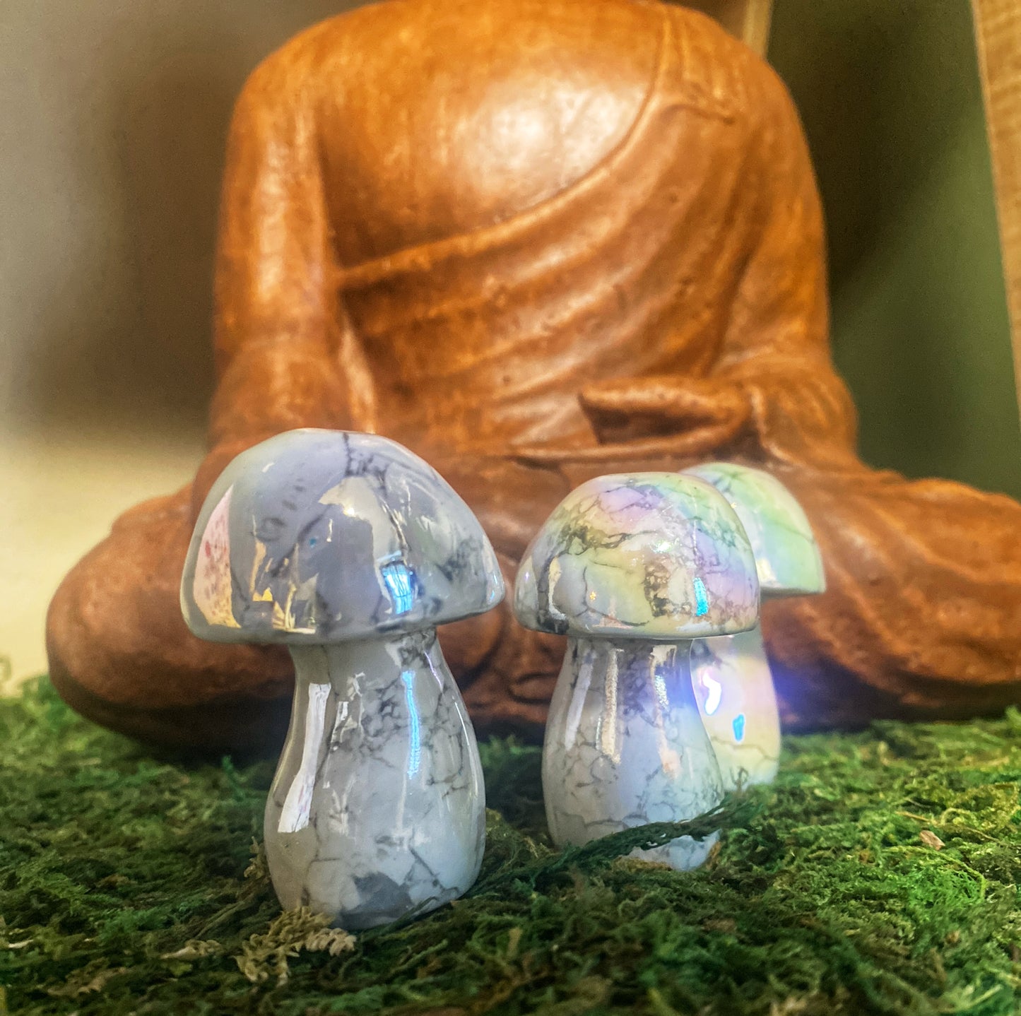 Angel Aura Howlite Mushroom