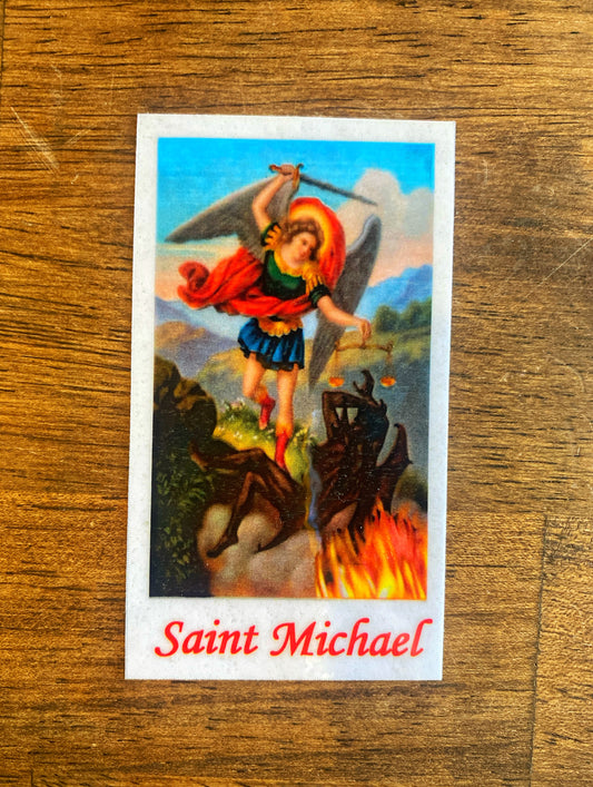 Saint Michael Laminated Prayer Card