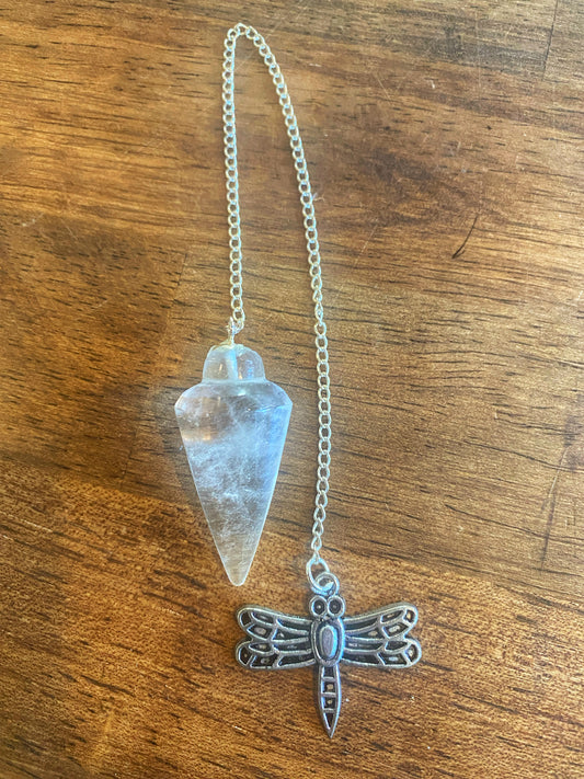 Clear Quartz Pendulum | Dragonfly