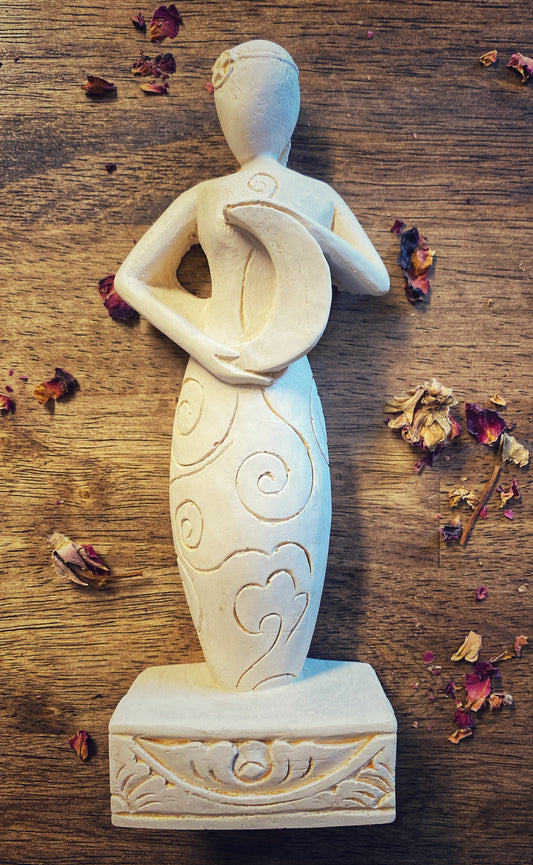 🌙Gypsum Cement Figurine Moon Goddess