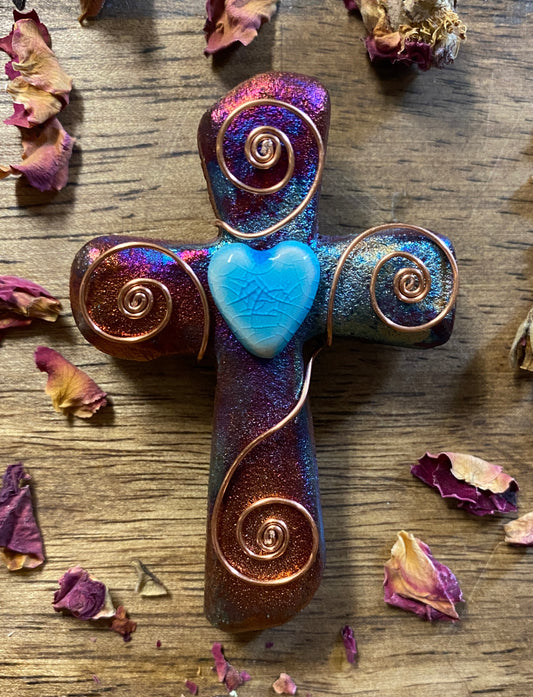 Raku Pottery | Mini Cross | Jeremy Diller