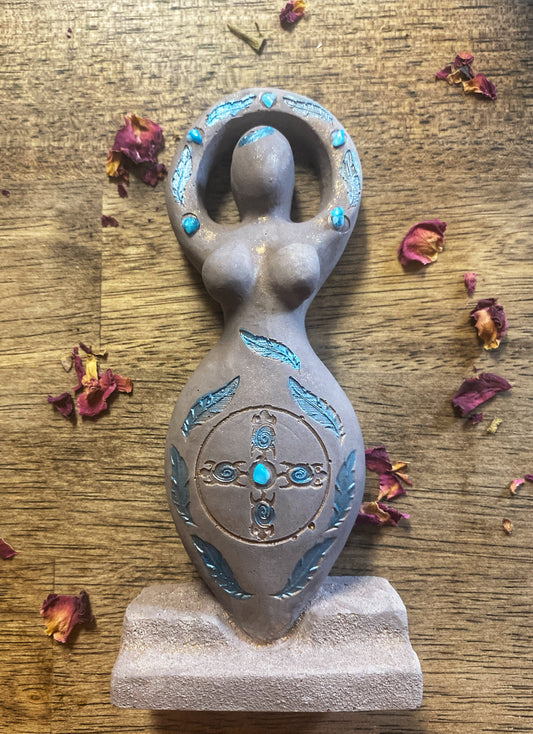 Gypsum Cement Shaman Goddess Figurine