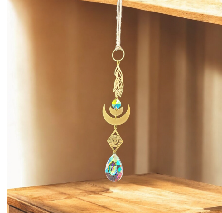 Evil Eye & Moon Suncatcher | Whimsical