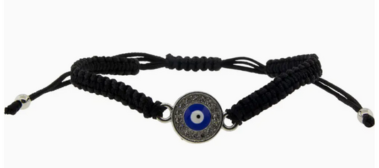 Evil Eye Corded Bracelet | Black