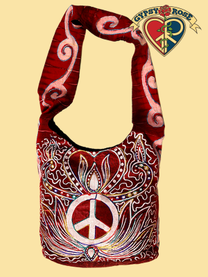 PERPETUAL PEACE AARI EMBROIDERED COTTON Tote BAG