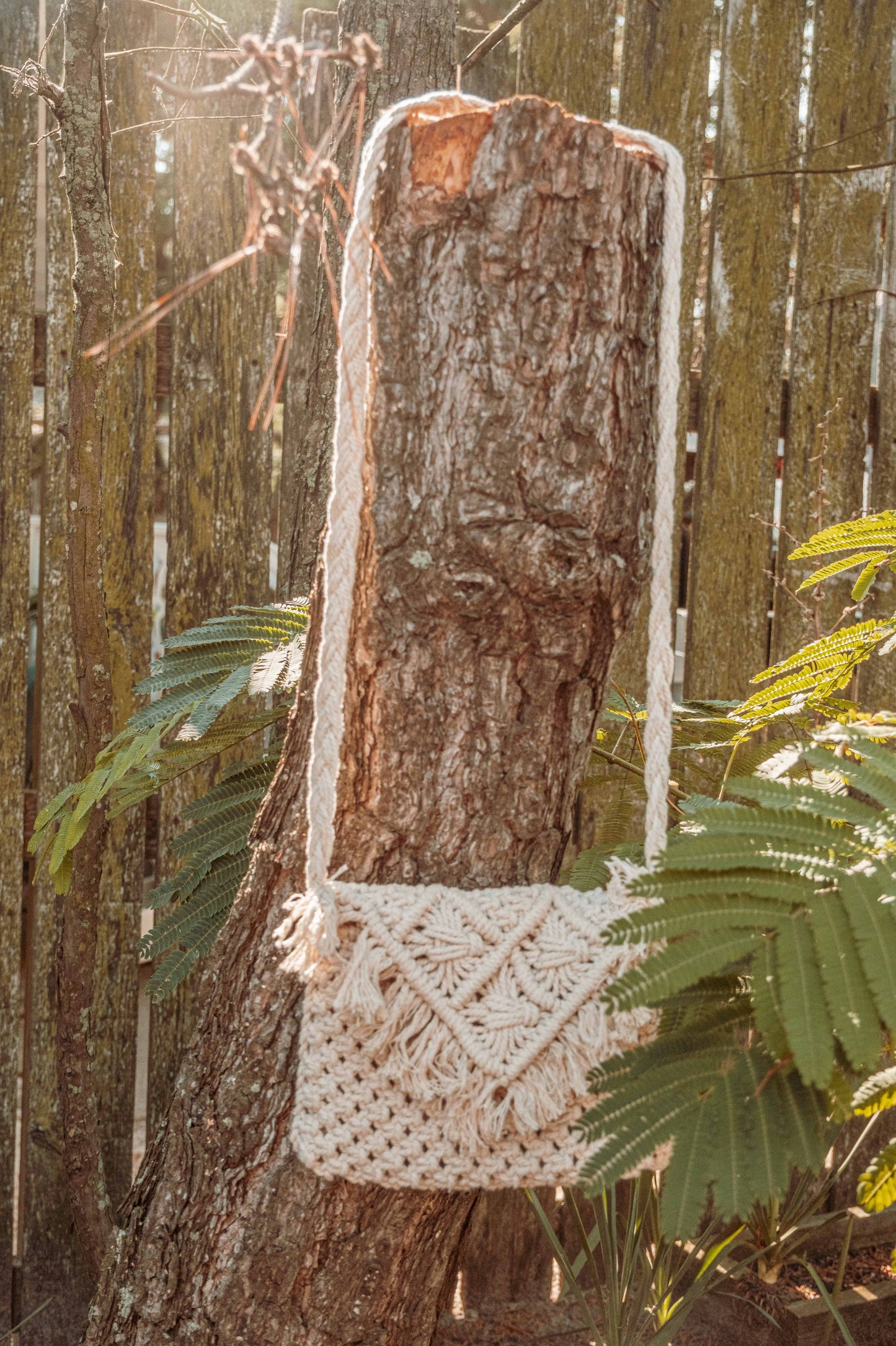 Hippie Boho Beachy Cotton Macrame Purse Shoulder Bag 