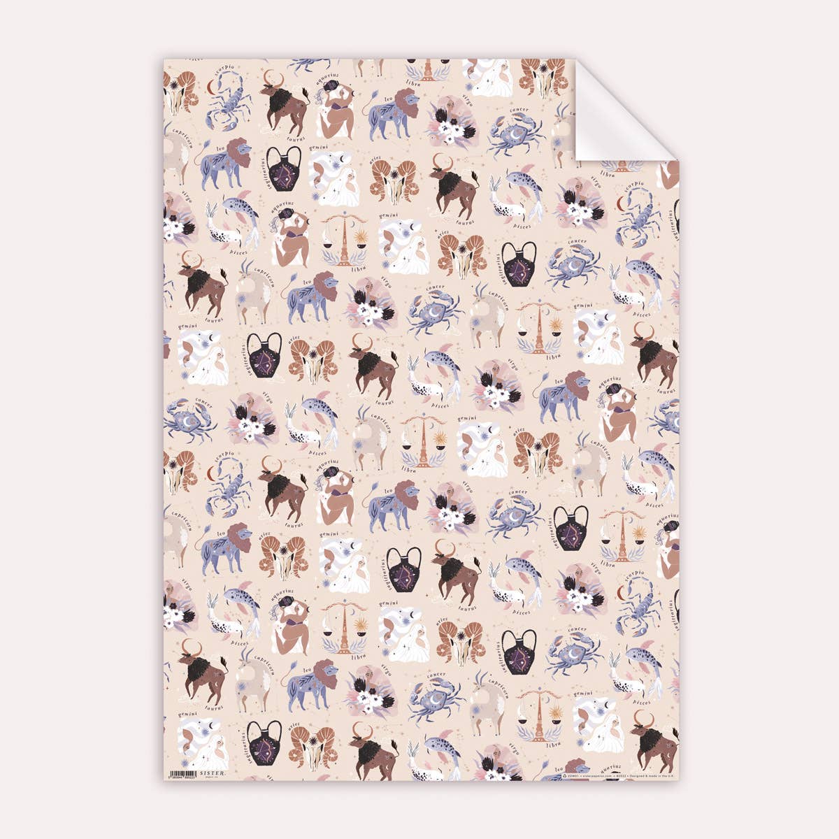 Zodiac Gift Wrap Sheet | Star Sign Wrapping Paper | Craft