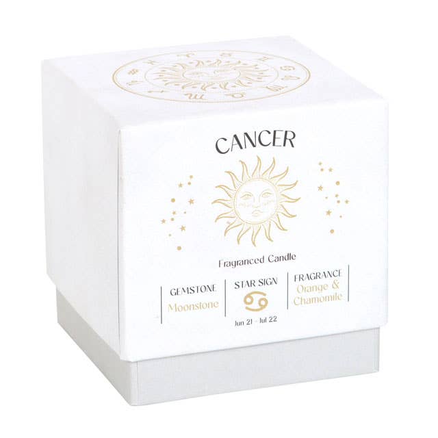 Cancer Orange & Chamomile Zodiac Crystal Candle